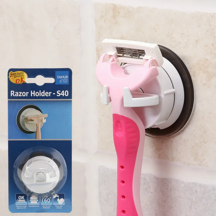 Suction Cup Shaver Holder Reusable Hook Razor Holder for Shower Bathroom Living room Kitchen Hook No Scratch Waterproof