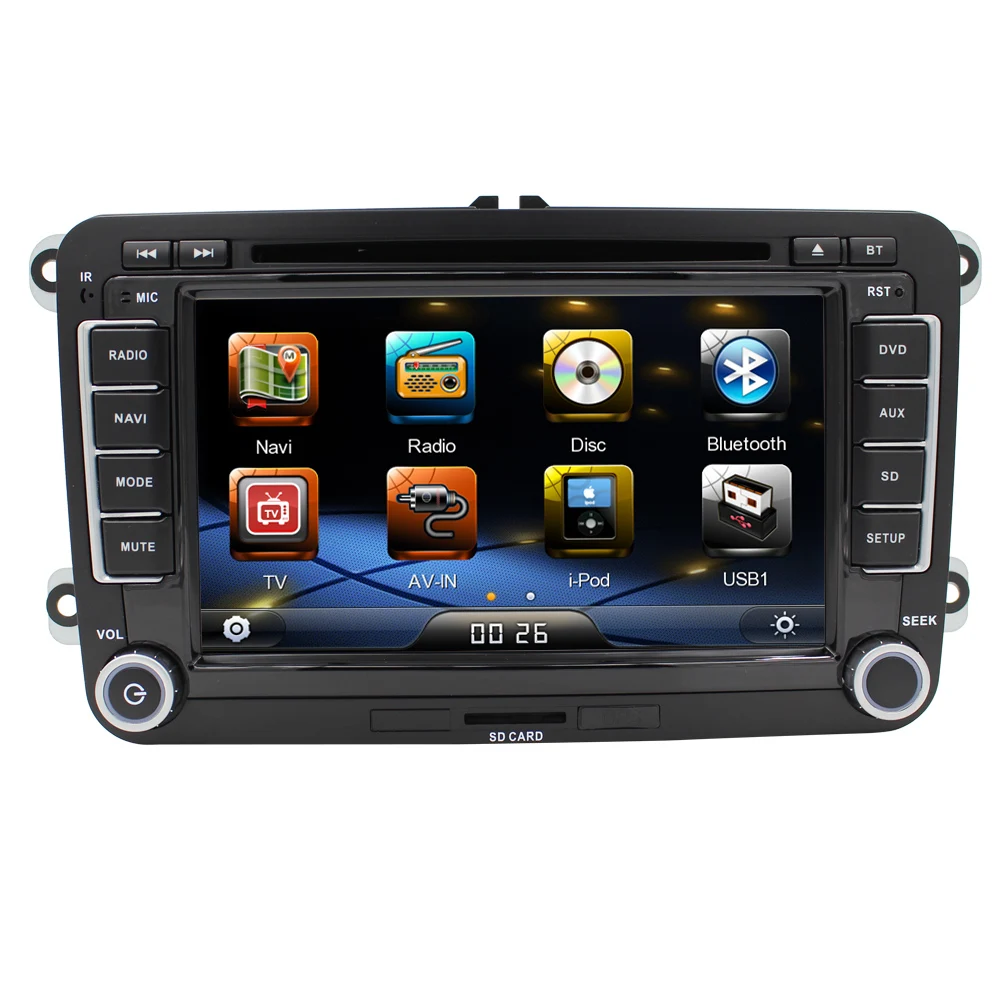  A6 NEW MENU UI for Volkswagen VW golf 5 6 touran passat A6 CAR DVD RADIO  VW transporter t5 tiguan Multimedia SWC BT FM AM USD 