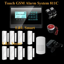 Автоматическая Сигнализация Беспроводная GSM SMS Сенсорной Клавиатурой Главная Дом Сигнализация Высокое Качество Меню Экран