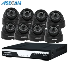 8ch HD 3MP комплект системы охранного видеонаблюдения DVR H.264 видеомагнитофон AHD Крытый Черный купол 1920 P безопасности Камера Системы Обнаружение движения