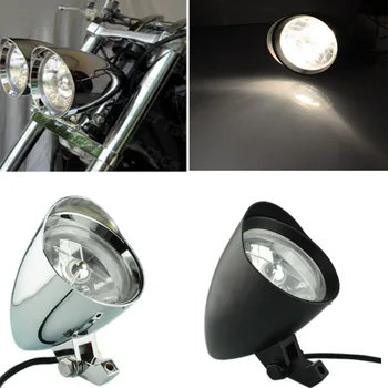 

4.5'' Chrome Clear Lens Bullet Headlight Visor Head Light Lamp For Harley Custom Chopper Softail Sportster Bobber Dyna