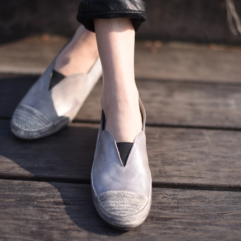 

Artmu New Women Flats Shoes Loafers Casual Sneakers Handmade Genuine Leather Shoes Woman Slip On Woman tenis feminino sneakers