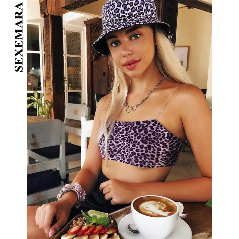 

BOOFEENAA Purple Leopard Print Fluffy Faux Fur Bralette Crop Top Bodycon Sexy Cute Cami Tank Tops Bra Streetwear Nightclub C70G4