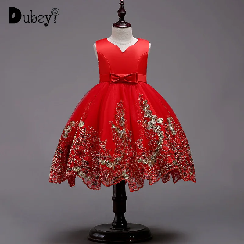 

Red Flower Girl Princess Dress Baby Girl New Years Eve Dress Costumes for Kids Girl Birthday Wedding Party