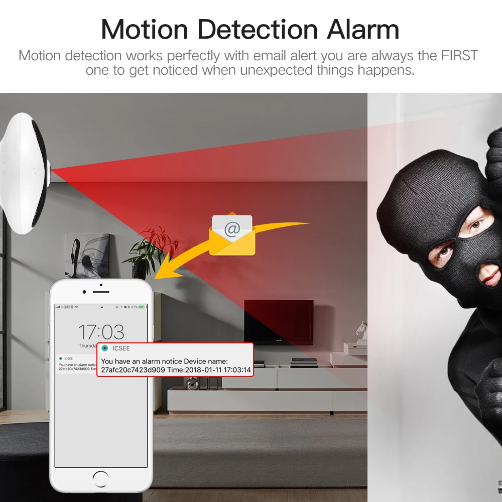  SDETER 1080P 960P 360 Degree CCTV IP Camera Network Home Security Camera WIFI Panoramic IR Night Vi - 32834226143