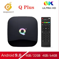 Android 9.0kodl18.2 ТВ BOXQplus SmartBOX 4 г 32 г 64 г H6 WIFI2.4GGooglePlayer tienda de Netflix, Youtube