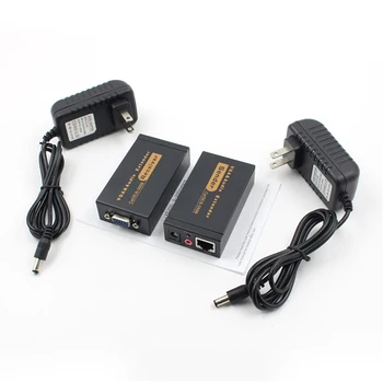 

2pcs 100M Video Audio VGA RJ45 Extender Over Single CAT5e / 6 1080 P Extension Adpater Lightning Protection with Power Adapter