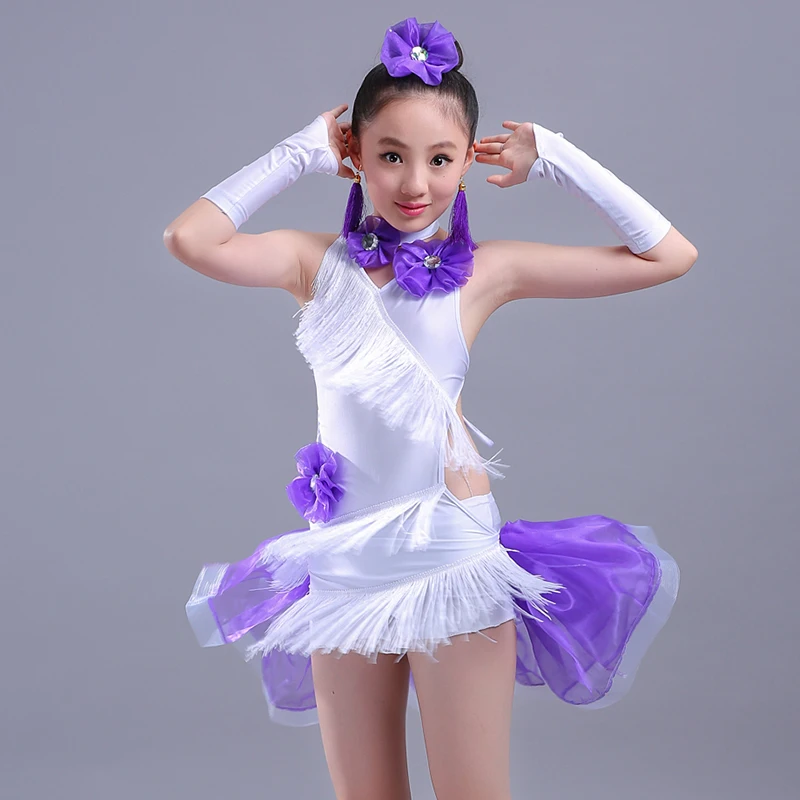 Детское платье для латиноамериканских танцев с кисточками|latin dance dress|latin fringe