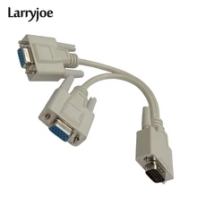 Larryjoe 15 Pin VGA Мужской 2 Женский Y сплиттер Кабель SVGA монитор адаптер удлинитель конвертер видео кабель для ПК, ТВ