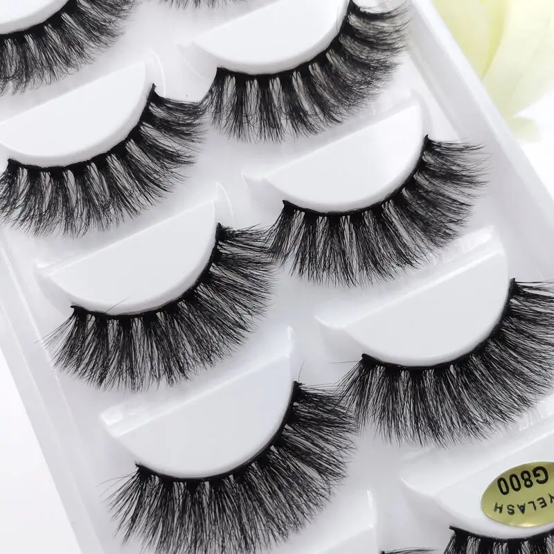 

5 pairs 3d mink lashes false eyelashes natural long lash 3d mink lashes handmade fake false eyelash for maquiagem cilios makeups