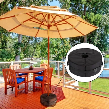 

Sunshade Parasol Outdoor Umbrella Base Weight Bag Heavy Duty Detachable Round Sand Bag Stand Base for Handles Home Hotel Use