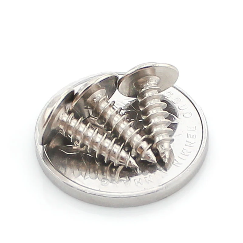 

200PCS-M2*4/5/6/8/10 Round Head with Pad Self-tapping Screw Nickel-plated / Meson Screw