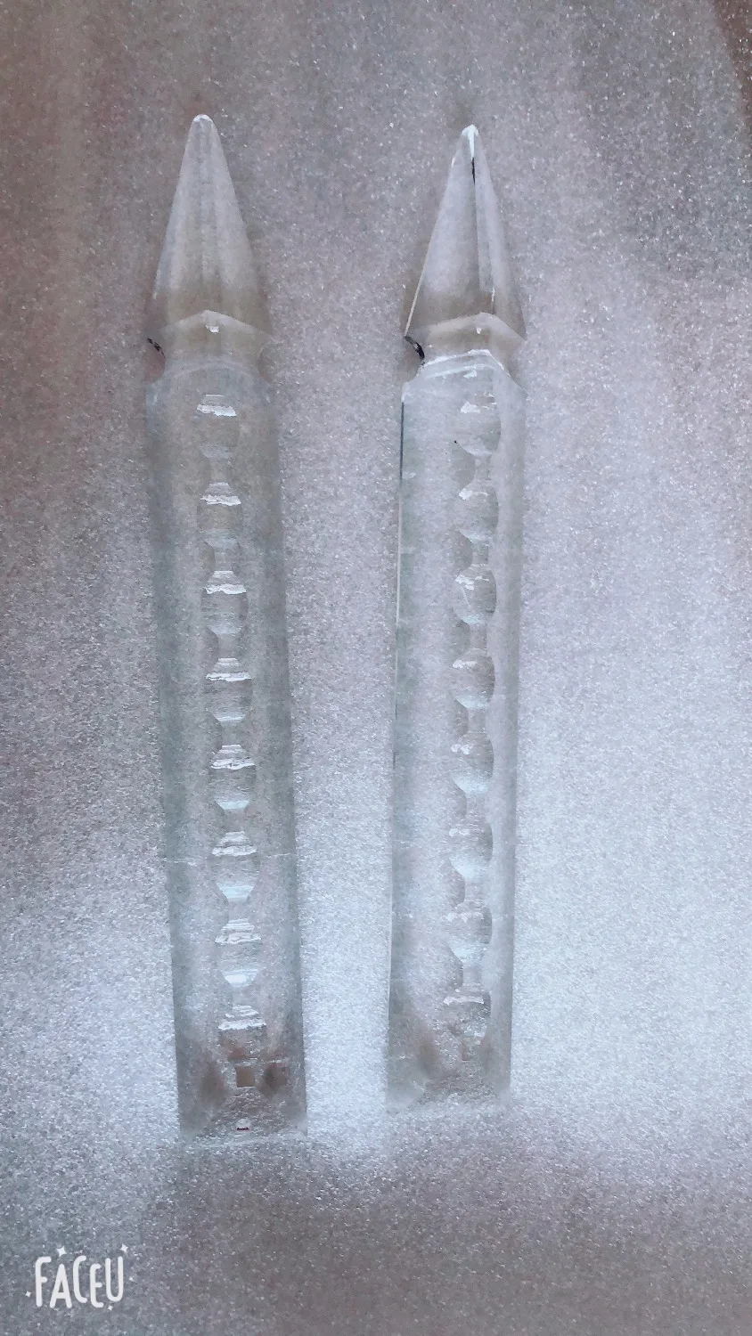 

10pc 150mm CRYSTAL SPEAR CUT GLASS PRISMS CHANDELIER LAMP DROP REPLACE PART HANG