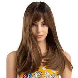 Новые парики женские градиентные натуральные красивые высококачественные парики с челкой натуральные волнистые длинные кудрявые