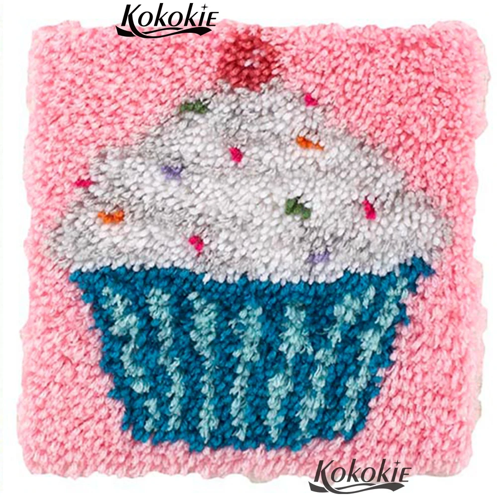 

Embroidery thread latch hook rug kits Cake cup Patchwork Pillowcase Cross-stitch Needlework diy 3d cushion blanket