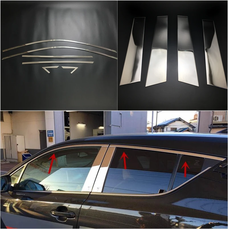

Stainless Steel Cover For Toyota C-HR CHR 2016 2017 Upper & Center B Pillar Window Trim
