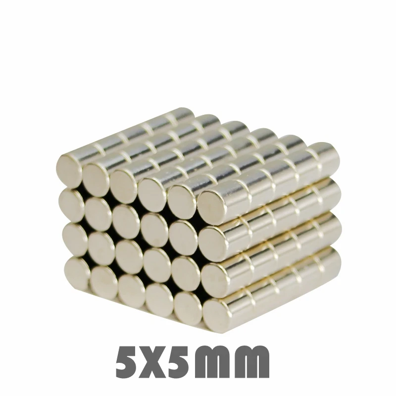 

50/100/200pcs 5x5 mm Neodymium Magnet Strong Round Magnets N35 Disc 5*5 mm Search Magnet Rare Earth Magnets For Crafts 5mmx5mm