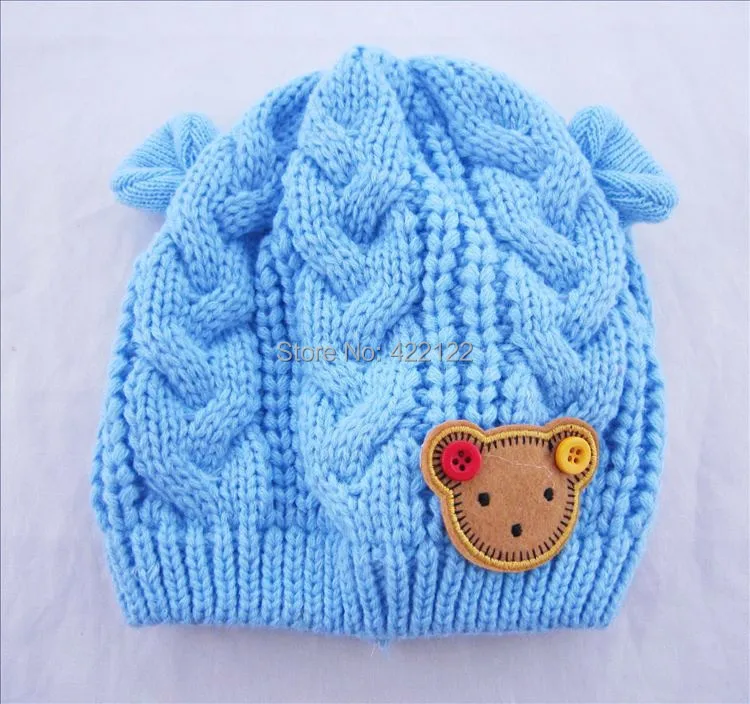 Зимние вязаные шапки с защитой ушей для мальчиков/девочек/комплекты шапок, шапочки для младенцев beanine chilldren-Dot Водолазка 2 шт./лот MC02