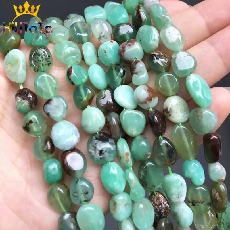 

8-10mm Natual Irregular Chrysoprase Australia Jades Stone Beads Loose Spacer Beads For DIY Jewelry Making Bracelet Necklace 15''