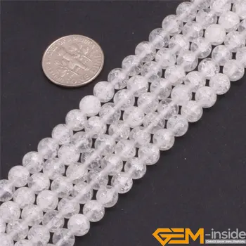 

Crackle White Quartz Stone Beads Natural Stone Beads DIY Loose Beads For Jewelry Making Strand 15 Inch Free Shipping