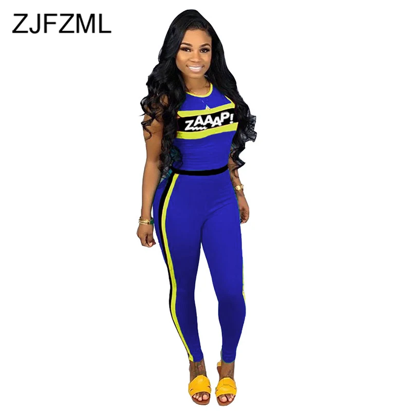 Neon Color Striped Casual Skinny Romper Women Round Neck Sleeveless