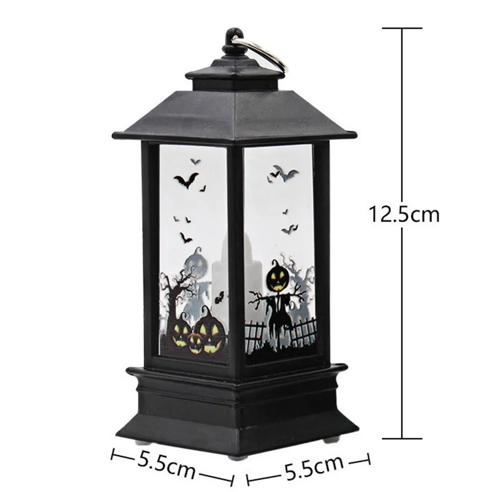 FGHGF Halloween Decoration Led Candles Light Vintage Castle Bats Pumpkin Lantern Flame Lamp Scary Party -Cosplayware Store