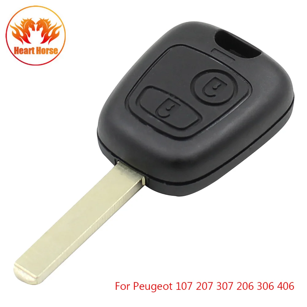 

2 Button Remote Fob Key Shell Case Cover For Peugot 107 207 307 206 306 406 Without Groove Uncut Blade Car Key Cover Fob Shell