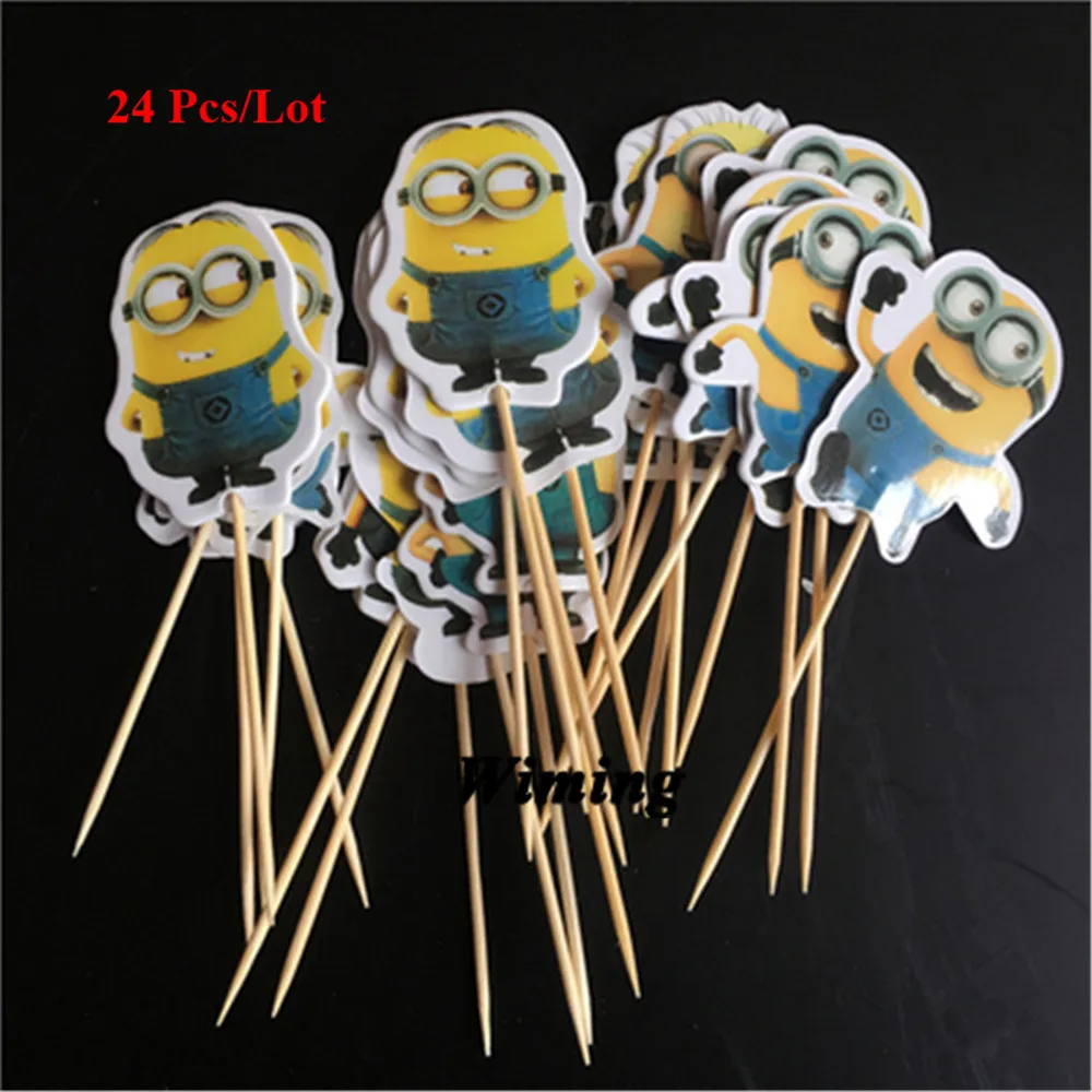 cake topper birthday minions toy cake decorating supplies children kids baby birthday gifts toys minions party cupcake toppers - Цвет: Design 1