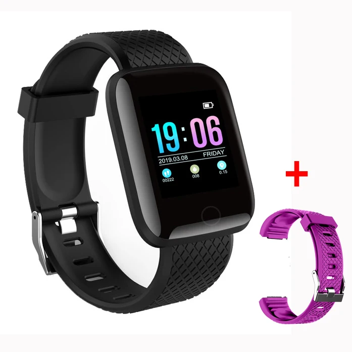 LEMFO, умные часы для мужчин, кровяное давление, водонепроницаемые, умные часы для женщин, пульсометр, фитнес-трекер, спортивные часы для Android IOS - Цвет: black purple