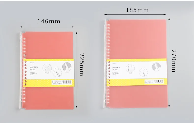 2 шт./компл. A5 B5 оригинальный 20/26 отверстие прозрачныая полипропиленовая папка с кольцевым механизмом круг календарь тетрадь на спирали