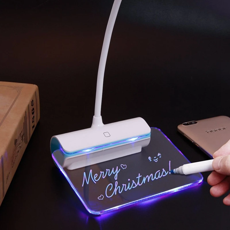 Creative LED Table with Message Board Lamp Portable USB Eye Protect Desk Light for Study Work Reading Light 3 Modes Dimmable (10)