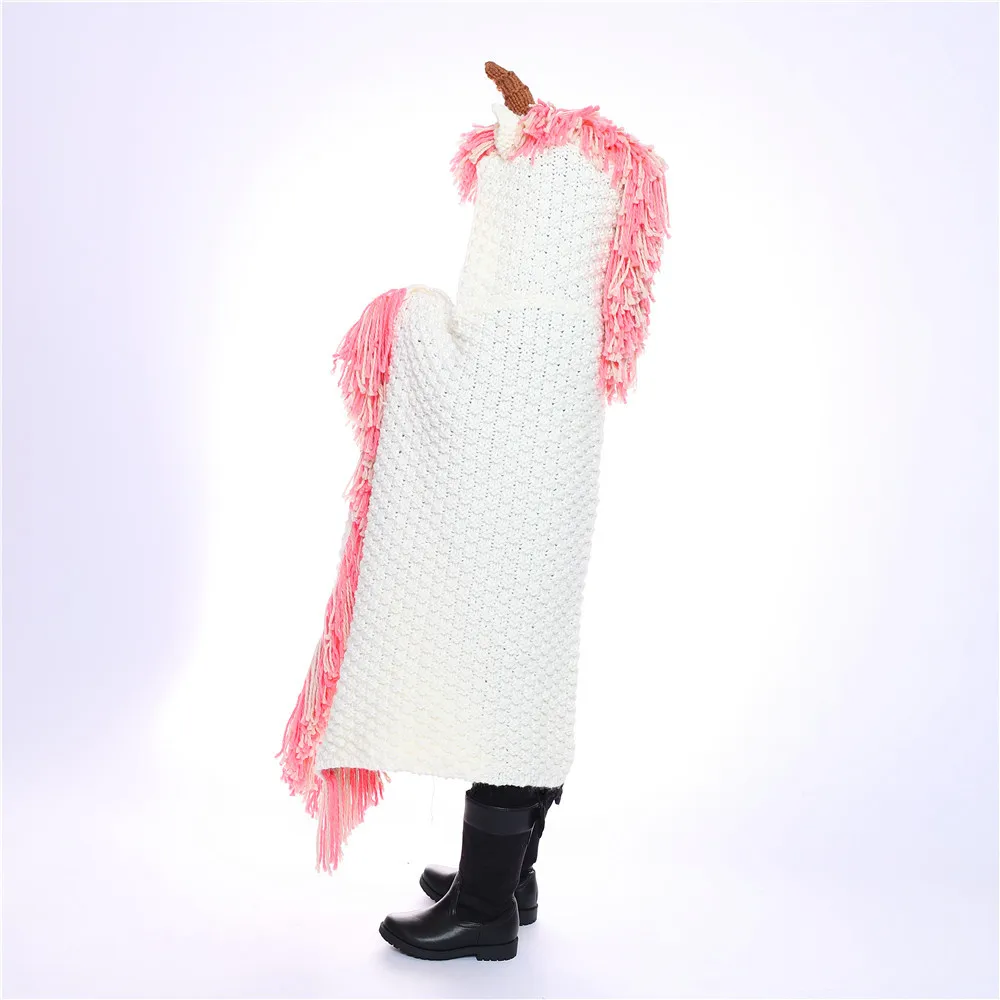 Winter Children's Knitted Hat Scarf Set Unicorn Shawl Warm Hat Cute Kids Hat Fashion Cosplay Caps
