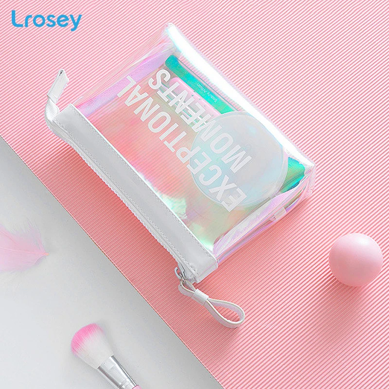 Laser Transparent Makeup Storage Organizers Bag Cosmetic Women 's Handbags Fashion Portable travel PVC Bathroom Waterproof Bags