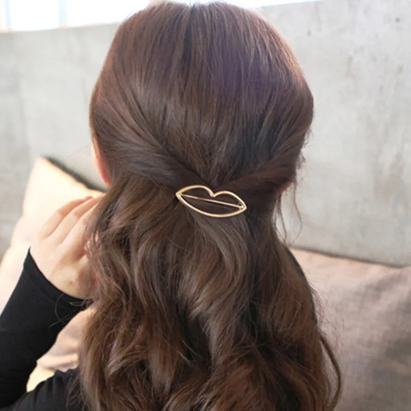 Fashion Woman Hair Accessories Triangle Hair Clip Pin Metal Geometric Alloy Hairband Moon Circle Hairgrip Barrette Girls Holder