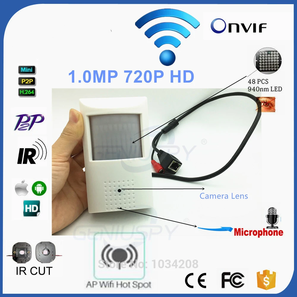 Camhi Pir Style HD 720P Surveillance Wireless WiFi P2P Onvif Network ...