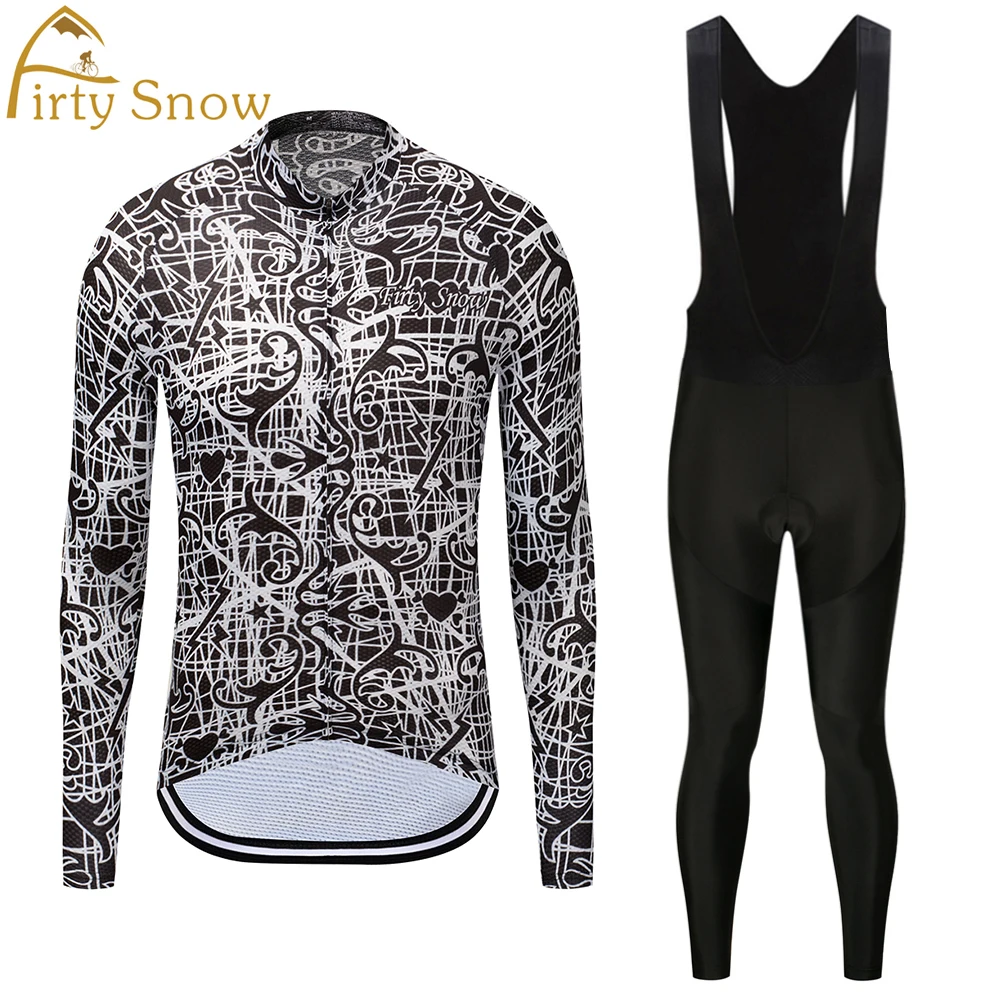 

Autumn Winter Cycling Clothing Set Jersey and Bib Pants Sets Thermal Fleece Cycling Clothing 2019 Pro Team Bike Downhill Jersey