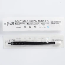 200 шт. одноразовые microblading ручка 18U EO газа стерилизованные 3D Micro лезвие и инструменты татуаж машина Ручка бровей Тату pen