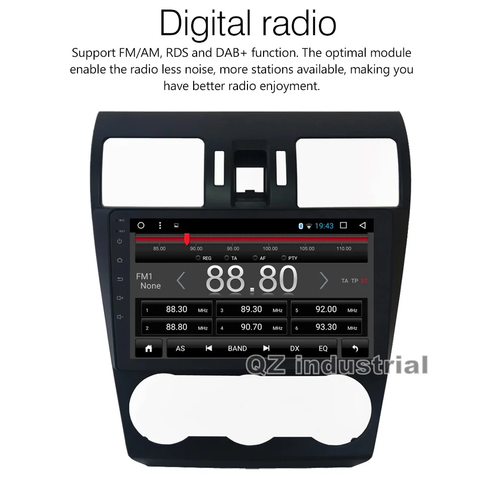 Excellent QZ Industrial HD 9inch Android 8.1 T3 for Subaru WRX Forester 2014-2016 Car DVD Player with Canbus GPS 3G 4G Radio Navi WIFI RDS 2