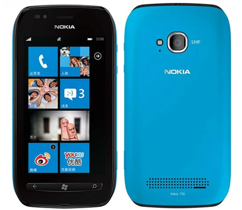 710 разблокированный мобильный телефон Nokia Lumia 710 wifi 3g gps 5MP 3,7 ''сенсорный экран 8 GB Внутренний накопитель