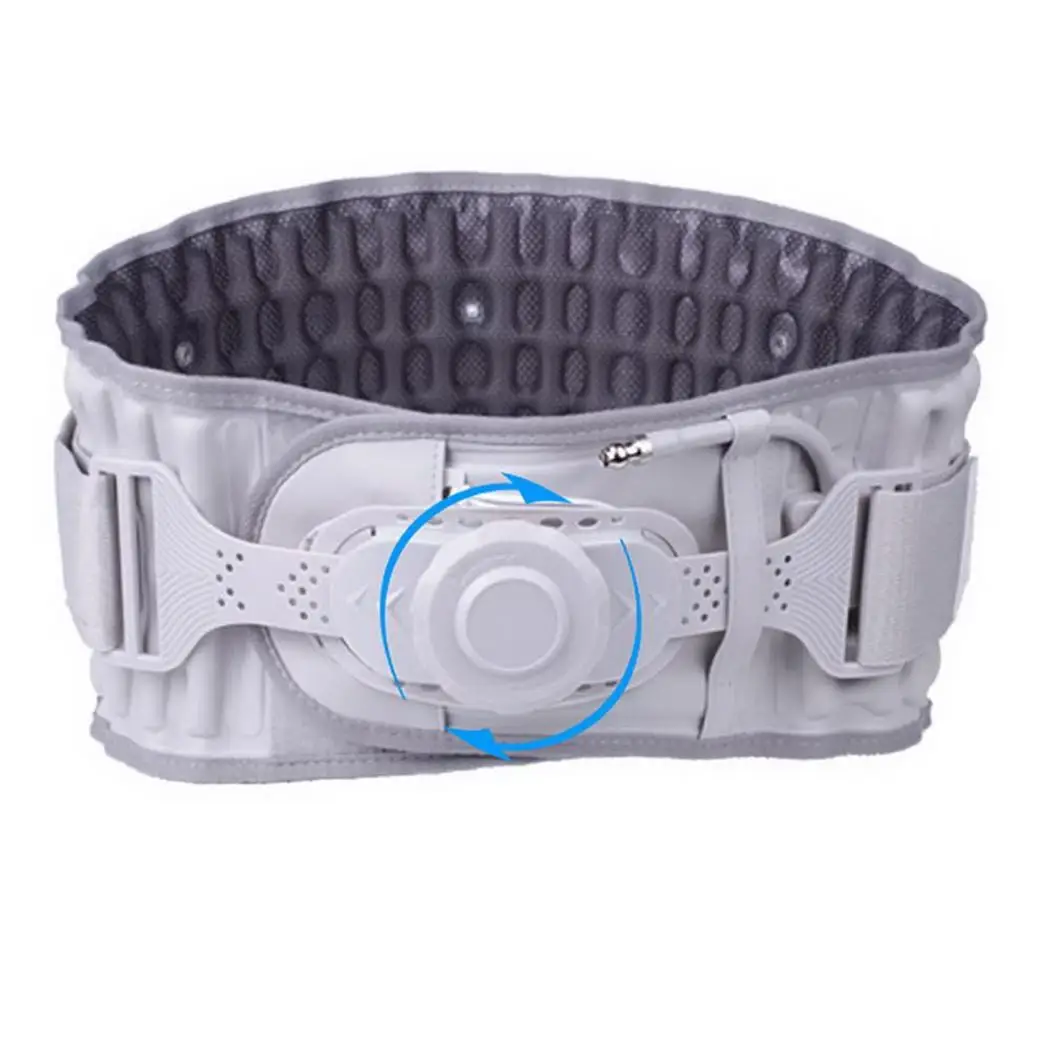 

Lumbar Traction Belt Spinal Air Traction Decompression Brace Waist Pain Gray Reliver