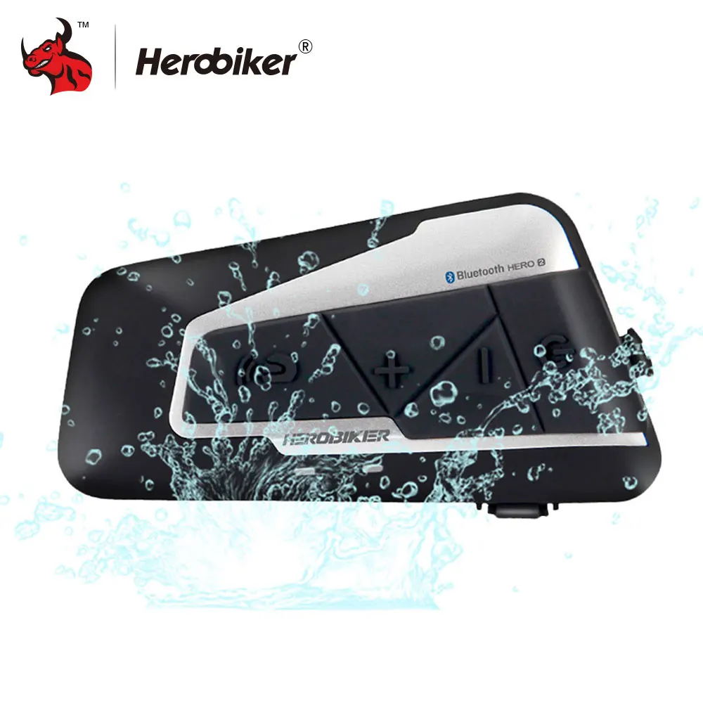 HEROBIKER 1200 M intercomunicador de Bluetooth Headset casco de la motocicleta Interphone impermeable inalámbrica Bluetooth Moto auriculares Interphone - 1