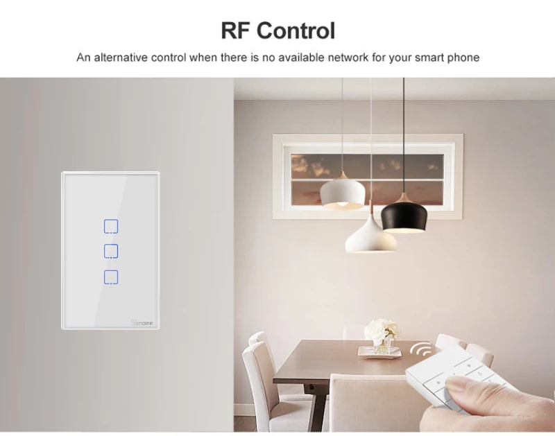 SONOFF T2 TX US/UK/EU 433 RF/Voice/APP дистанционное управление с рамкой Умный дом Wifi сенсорный настенный переключатель базовый с Alexa Google