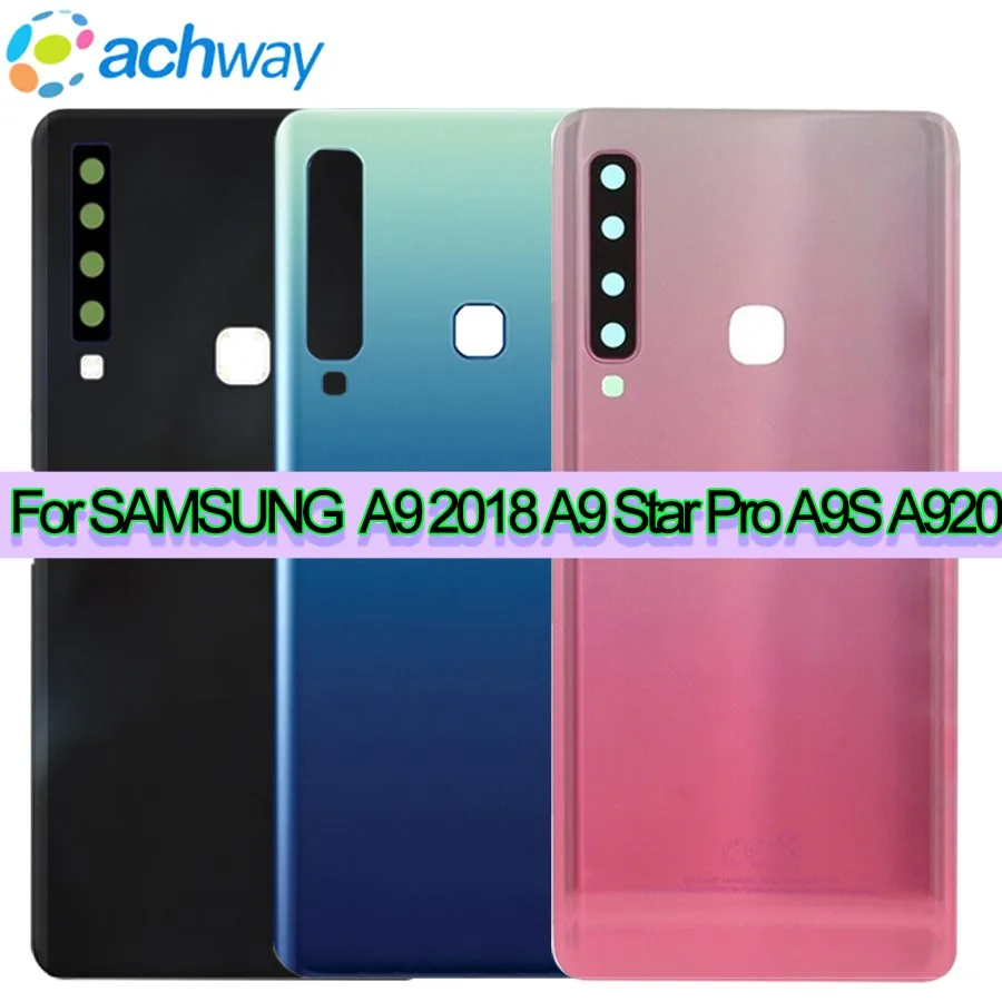 

6.3" For SAMSUNG Galaxy A9 2018 A920 Back Battery Cover Door Rear Glass Housing Case For SAMSUNG A9 Star Pro A9S Battery Cover