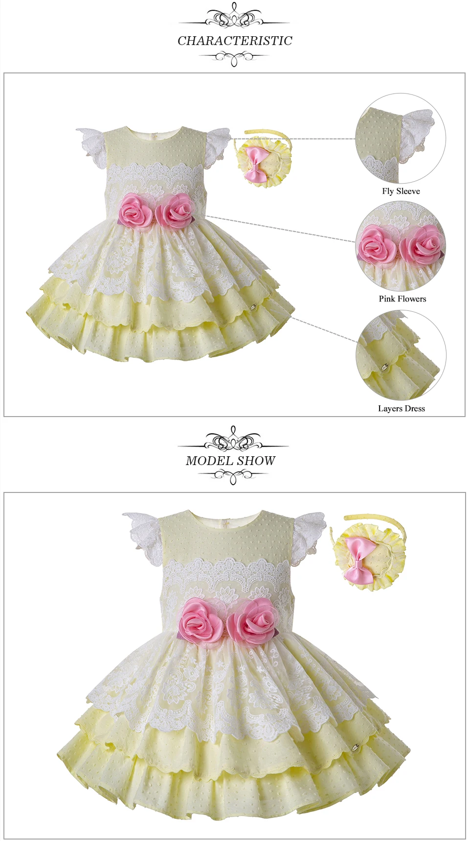 Pettigirl/желтый светильник; платья для девочек с кружевом и рукавами-крылышками; летнее платье для девочек; Изысканная детская одежда; G-DMGD203-25