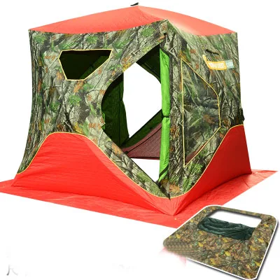 

GRNTAMN Winter Tent for Family 3-4 Persons Ice Fishing Tent Cotton Canvas Quick Open Tents