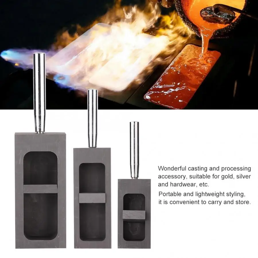 

Professional Pure Graphite Ingot Casting Mold Mould Crucible For Gold Silver Melting Casting Refining Jewelry Making Tool