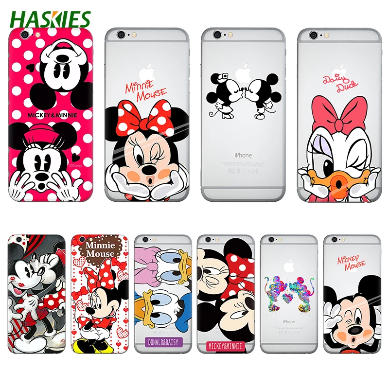

Cartoon Silicone Ultra Thin For Apple iPhone 6 Case For iPhone 6s Case Minnie Mickey Soft TPU Transparent Clear Bags Back Cover