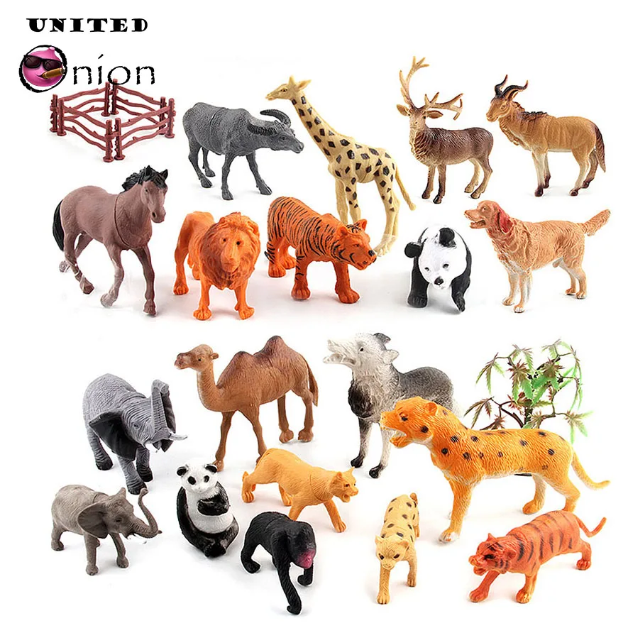 

Set of Fine Vivid Assorted Wild Animal Baby Toy Variety Figures Model Kingdom Zoo Rubber Collection Decoration Puzzle Perfect
