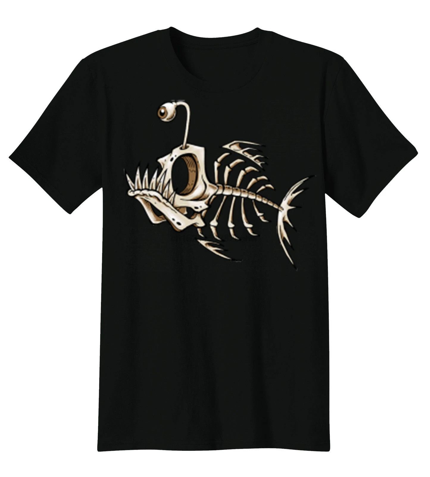 

Funny T-Shirt Bonefish Deep Sea Fish Skull Fishinger Skeleton Tee Summer Short Sleeves Cotton T Shirt Fashion Tops O-Neck Shirts