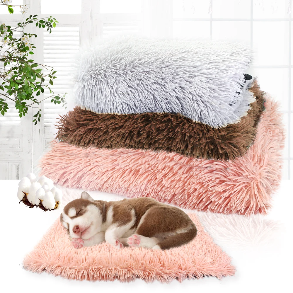 Large Puppy Dog Kennel Nest Bed Pad Soft Pet Cat Plush Waterproof Sleeping Mats 